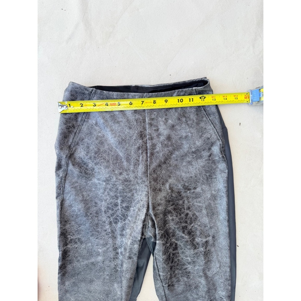 2 Pc Lysse Faux Leather Leggings Bundle Sz S Silver Crackle Grey Vegan Moto - Picture 8 of 10